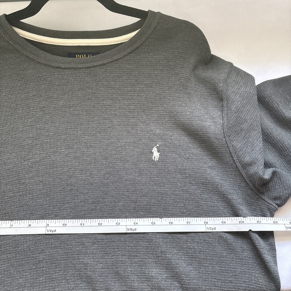 Polo Ralph Lauren Men's XL Sleepwear Shirt Long Sleeve Gray Thermal Comfy Lounge - Picture 6 of 7